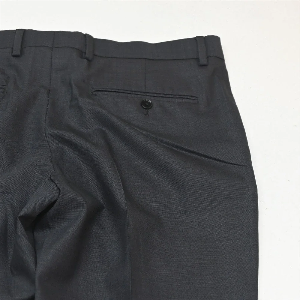 Express 40R 32x30 Gray Wool Photographer Fitted Slim Mens Jacket Pants Suit